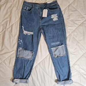 Cello Women's Mid Rise Skinny Ankle Jeans Distressed